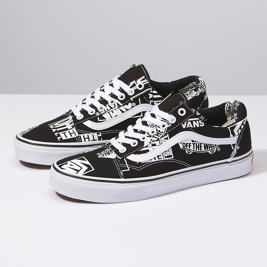 Vans Erkek Spor Ayakkabı Logo Mix Old Skool Siyah Beyaz | 38688-396